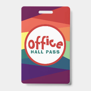 Rainbow Hall Passes for School Teachers ID Badge