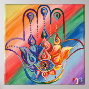 Rainbow Hamsa Poster