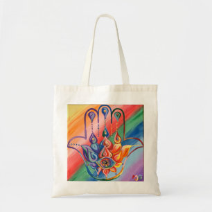 Rainbow Hamsa Tote Bag