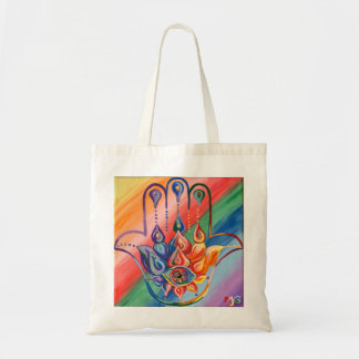 Rainbow Hamsa Tote Bag