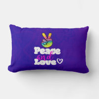 Rainbow Hand Peace Sign Peace and Love Typography