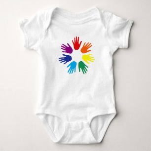 Rainbow hands baby bodysuit