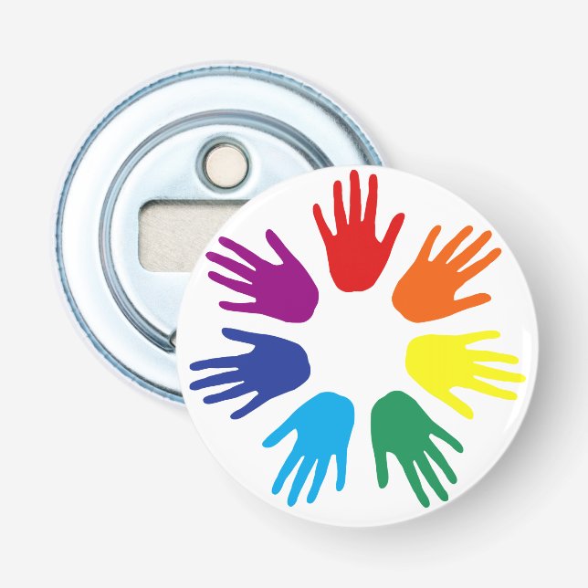 Rainbow hands bottle opener (Front)