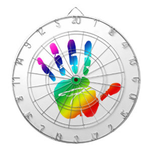 Rainbow hands dartboard