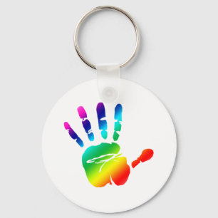 Rainbow hands key ring