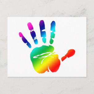 Rainbow hands postcard