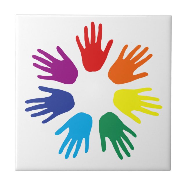 Rainbow hands tile (Front)