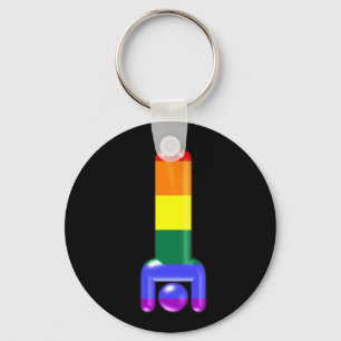 Rainbow Handstand Key Ring