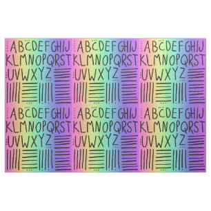 Rainbow Handwritten ABCs Fabric
