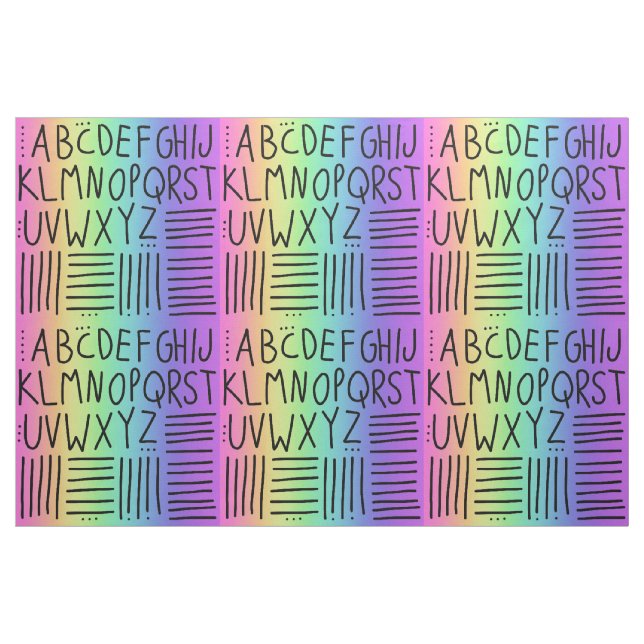 Rainbow Handwritten ABCs Fabric (Yard)