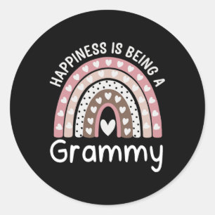 Rainbow Happiness Is Being A Grammy Classic Round Sticker