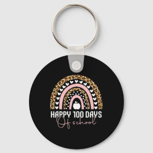 Rainbow Happy 100th Day School Cute 100 Days Teach Key Ring
