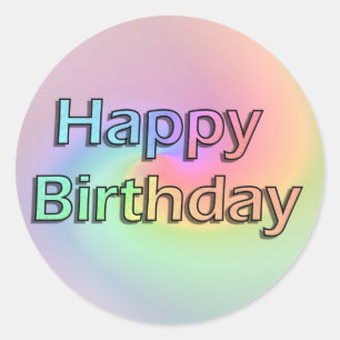 Rainbow Happy Birthday Classic Round Sticker