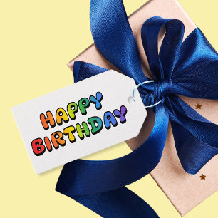 Rainbow Happy Birthday Gift Tags