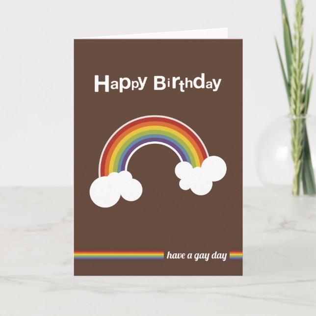 Rainbow | Happy Birthday | Have a gay day Card (Front)