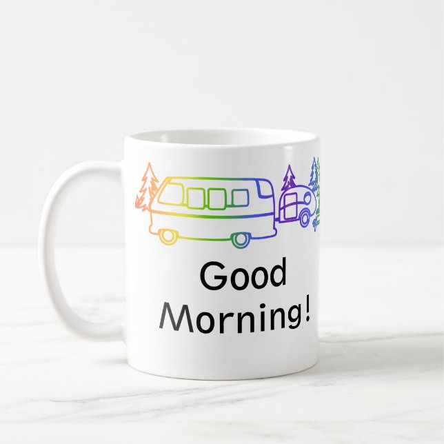Rainbow  Happy Campers Personalised Mug (Left)