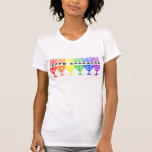 Rainbow Happy Chanukah Women's Shirts<br><div class="desc">Happy Chanukah in a line of rainbow chanukiot (menorahs). A Jewish holiday design for Chanukah.</div>