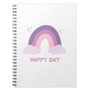 rainbow happy days quote dairy notebook