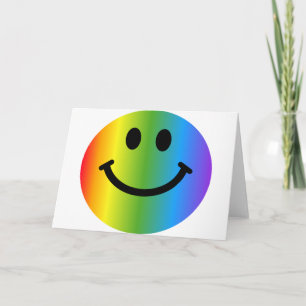 Rainbow Happy Face Card