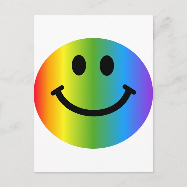 Rainbow Happy Face Postcard (Front)