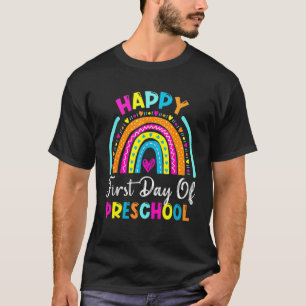 Rainbow Happy First Day Of Preschool Back To Schoo T-Shirt