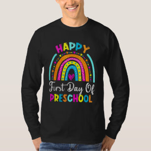 Rainbow Happy First Day Of Preschool Back To Schoo T-Shirt
