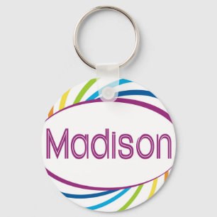 Rainbow happy frame Madison Key Ring