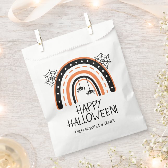 Rainbow Happy Halloween Favour Bag (Clipped)