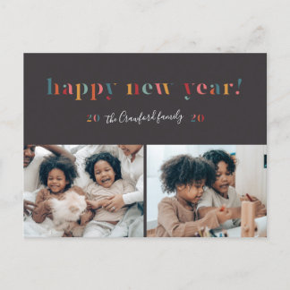 Rainbow Happy New Year Holiday Postcard