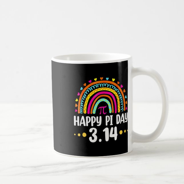 Rainbow Happy Pi Day 3 14 2025 Pi Symbol Math Love Coffee Mug (Right)