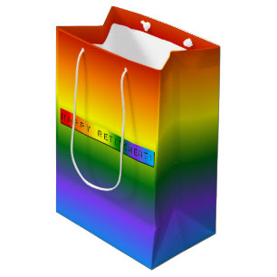Rainbow Happy Retirement! Medium Gift Bag