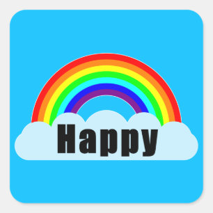 RAINBOW - Happy Square Sticker