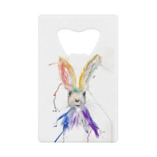 Rainbow hare watercolor