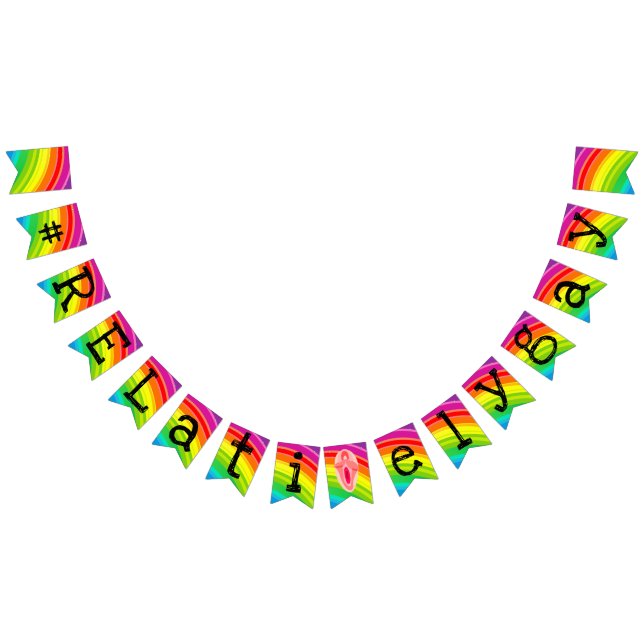 Rainbow Hashtag "V" Swallowtail Bunting Banner (All)