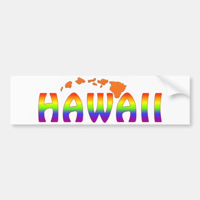 Rainbow Hawaii orange islands Bumper Sticker (Front)