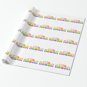 Rainbow Hawaii orange islands Wrapping Paper