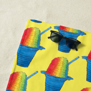 Rainbow Hawaiian Rainbow Shave Ice Dessert Hawaii Beach Towel