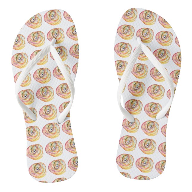 Rainbow Healing Hope Spiral Flip Flops (Footbed)
