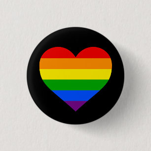 "RAINBOW HEART" 1.25-inch 3 Cm Round Badge
