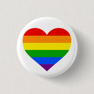 "RAINBOW HEART" 1.25-inch 3 Cm Round Badge