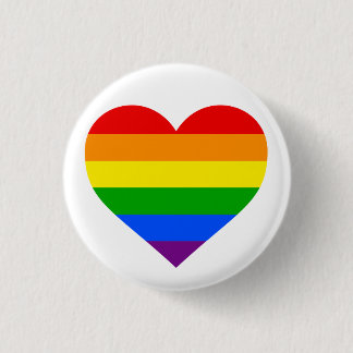 "RAINBOW HEART" 1.25-inch 3 Cm Round Badge