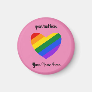 Rainbow Heart #1 Round Magnet