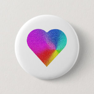 Rainbow Heart 6 Cm Round Badge
