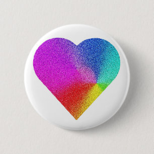 Rainbow Heart 6 Cm Round Badge