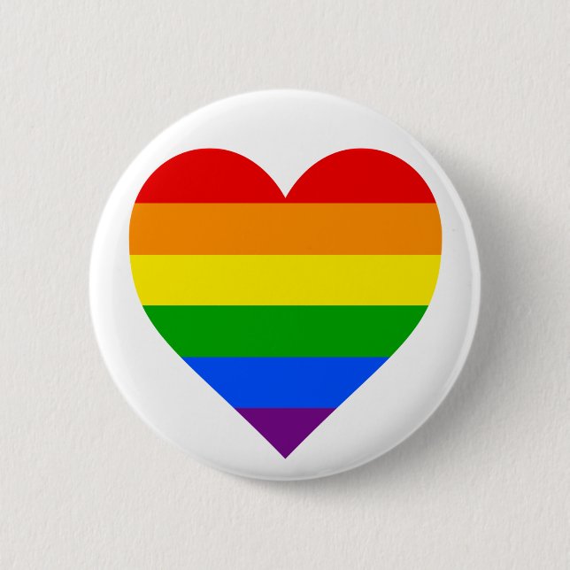 "RAINBOW HEART" 6-inch 6 Cm Round Badge (Front)