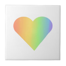 Rainbow Heart Accent Ceramic Tile