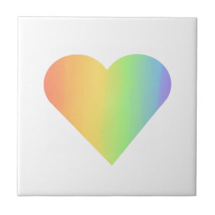 Rainbow Heart Accent Ceramic Tile
