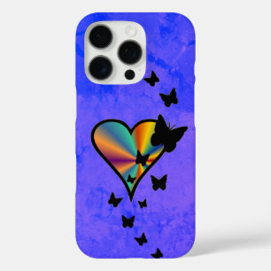 Rainbow Heart and Butterfly iPhone 16 Pro Case