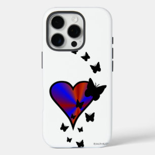 Rainbow Heart and Butterfly iPhone 16 Pro Case