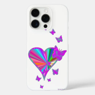Rainbow Heart and Butterfly iPhone 16 Pro Case